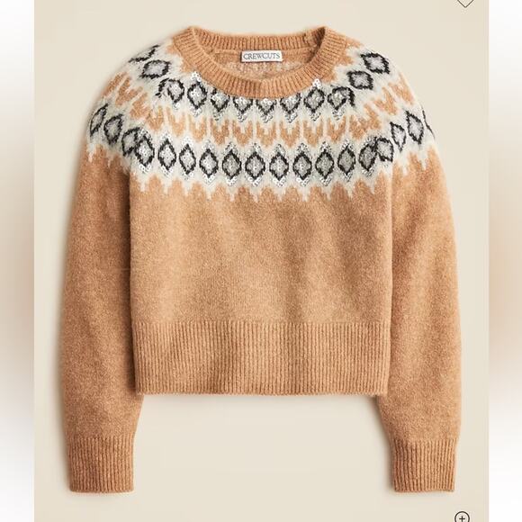 Crewcuts Girls' sequin Fair Isle sweater in Supersoft yarn - Picture 1 of 5
